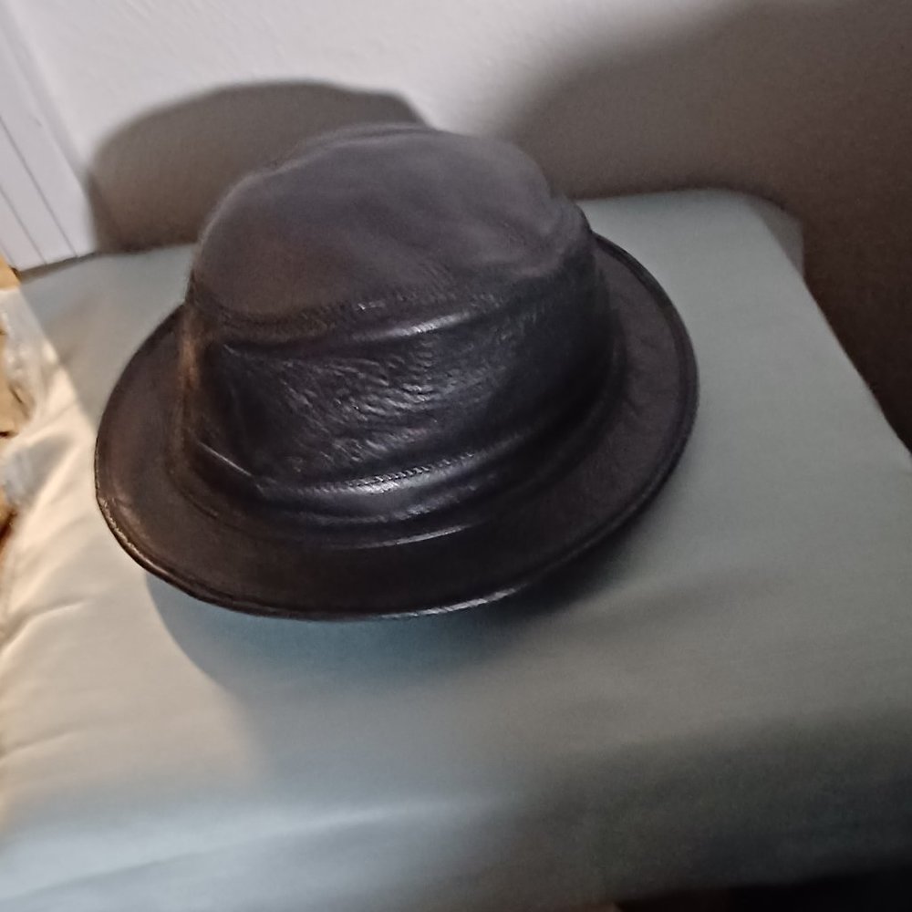 Armani Xchange leather hat.